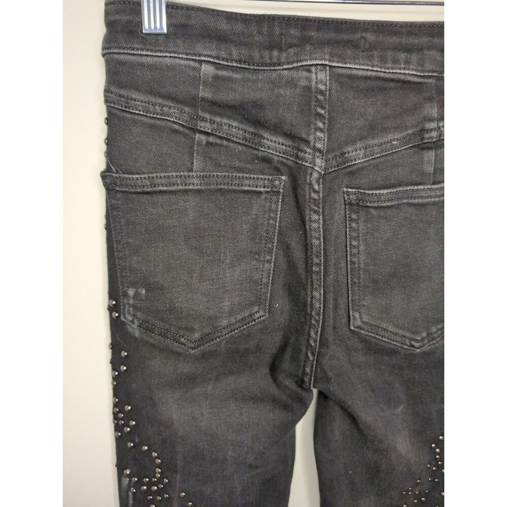 Free people love forever cowgirl studded embellished gray denim flare jeans 25 - Picture 12 of 13